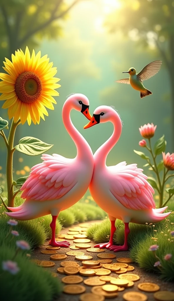 Archetypes:
Hummingbird
Sunflower
Two pink swans forming a heart as they approach
Scrooge McDuck overflowing with money