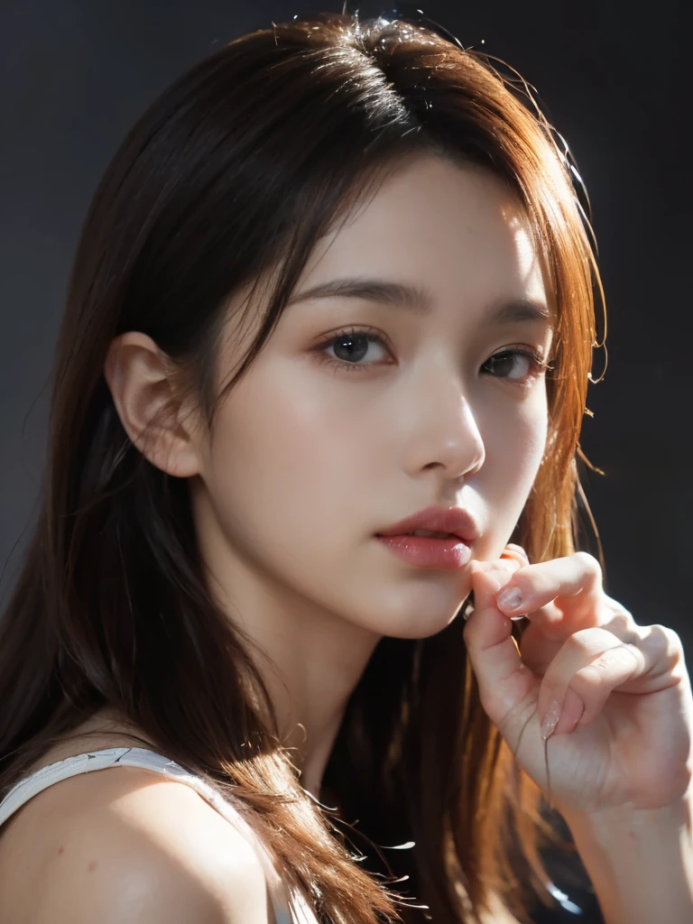 ((((best quality))))、(((Ultra-precision CG16K wallpaper)))、(((masterpiece)))、(((very detailed)))、(((super extreme detail)))、１people&#39;girls、mature woman、24-year-old female、((japanese face))、((very beautiful face))、((My Shiraishi:1.5))、((semi long straight hair:1.3、blunt bangs))、(shiny brown hair)、beautiful and delicate eyes、brown eyes、raised an eyebrow、high nose、small nostrils、small mouth、seductive lips、beautiful breasts、((C cup size breasts))、split、plump body、(chubby body type)、perfect proportions、complete anatomy、perfect composition、Beautiful detail shading、beautiful natural light、Light with beautiful details、Depth of recorded boundary、(((high saturation)))、(((really:1.9)))、((vivid:1.5))、((edge:1.6))、((beautiful skin))、((skin texture))、((reallyな皮膚感))、(((cowboy shot、femur:1.5)))、((overhead view:1.8))、((Open mouth and surprised face:1.4))、(eyes looking at me:1.5)、day bedroom、bright sunshine、natural light、(((Lie down on your back in bed:1.6)))、(Supine posture:1.5)、(((open front shirt_white clothes、panties_white clothes:1.6)))、((earring、wearing a necklace:1.3))、