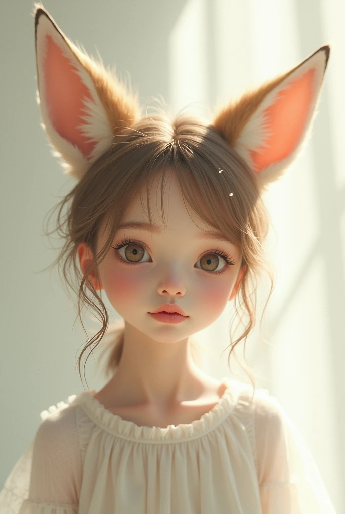 one girl, fox ears, , pure, cute