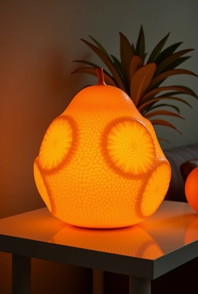 A lamp shaped like oranges