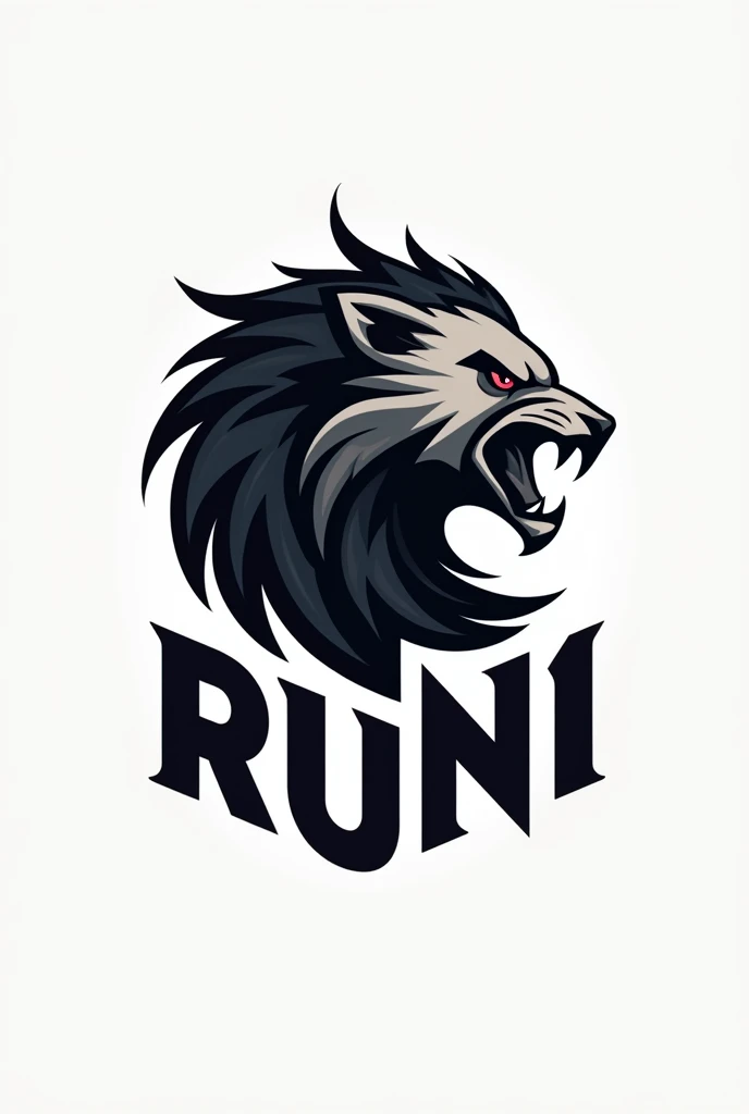 Create a logo with the name RUNI and some predatory animal