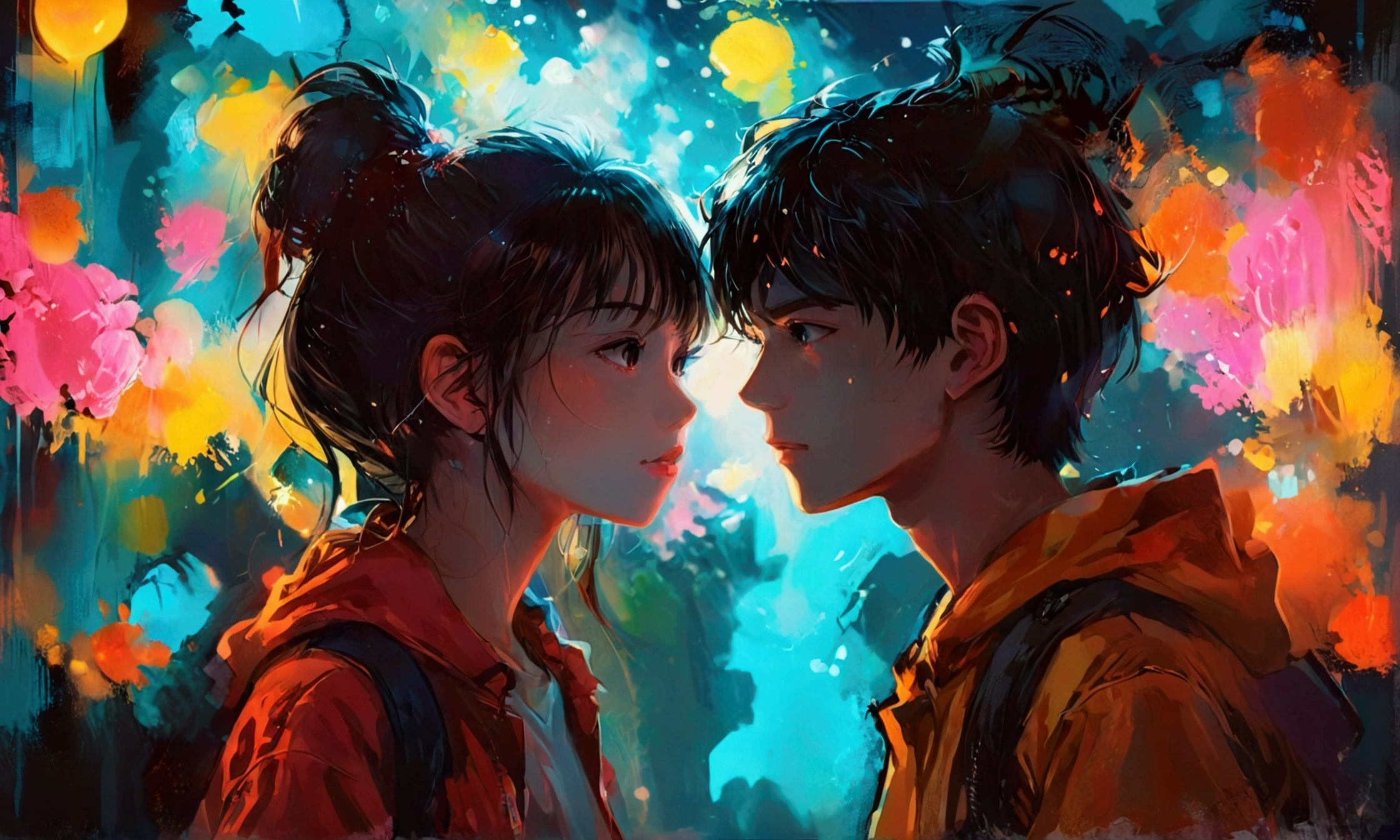 TWO YOUNG YOUNG PEOPLE DATING IN THE DARK ROOM manga style, manga style art, manga style art, manga style art, manga style