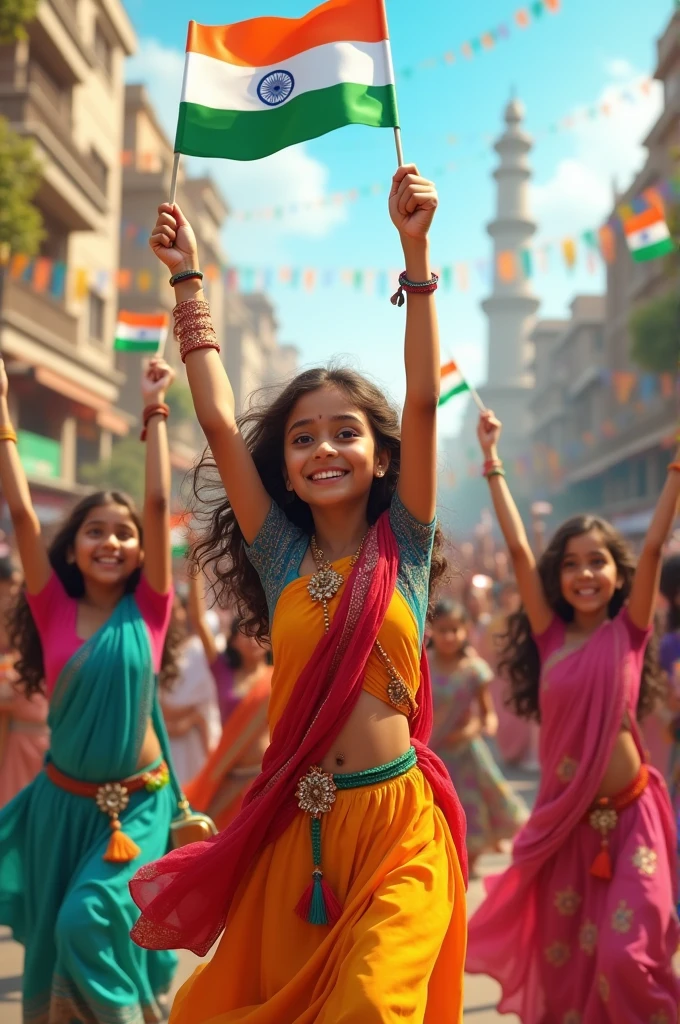 Happy independence day India for girls