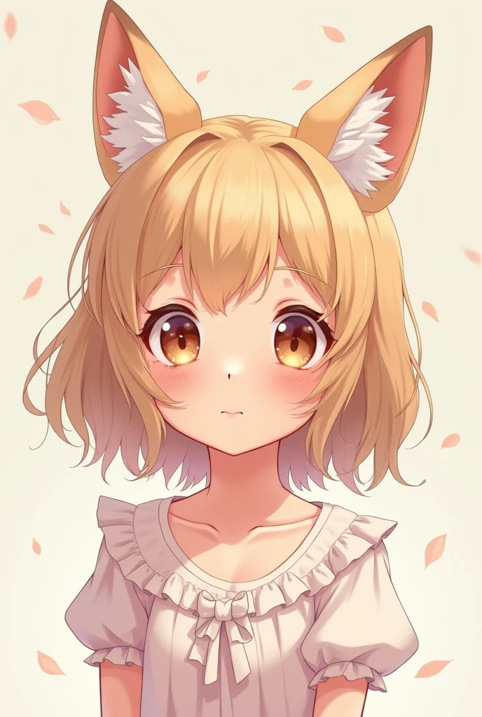 one girl, fox ears, pure, cute, anime style
