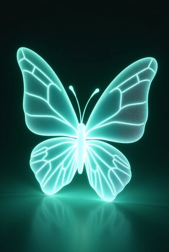 Butterfly shaped LightStick, shiny, white and aqua green