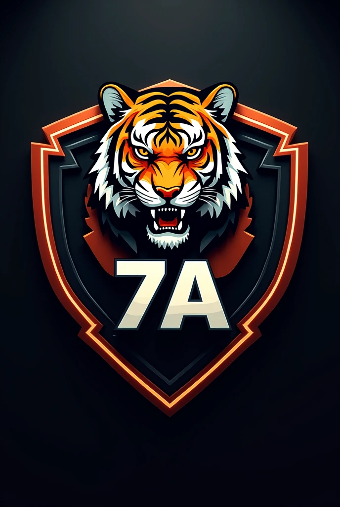 Create a football team shield with a tiger and the name 7a