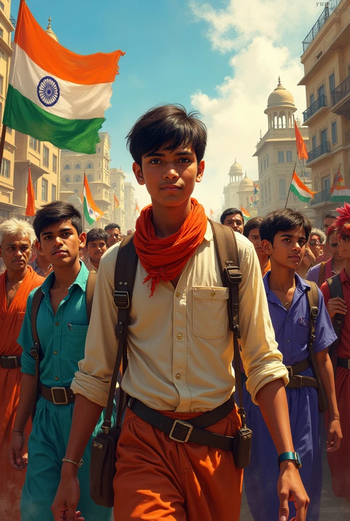 Indian independence in the handsome boy 14years her batch write a name Anmol
Smart boy