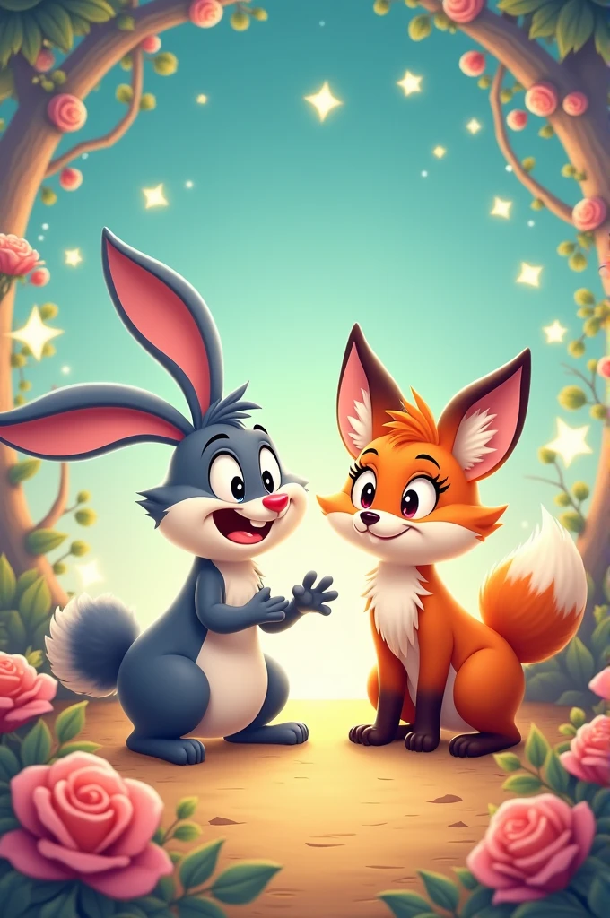 Create two characters designed as cartoon characters