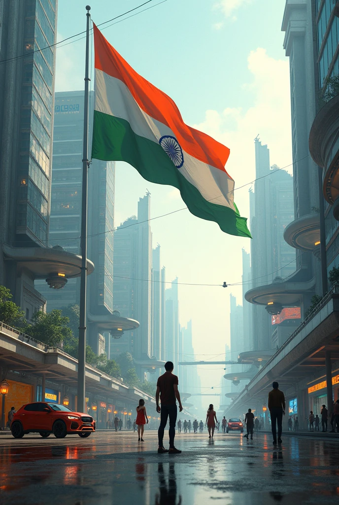 World
with Indians flag like future