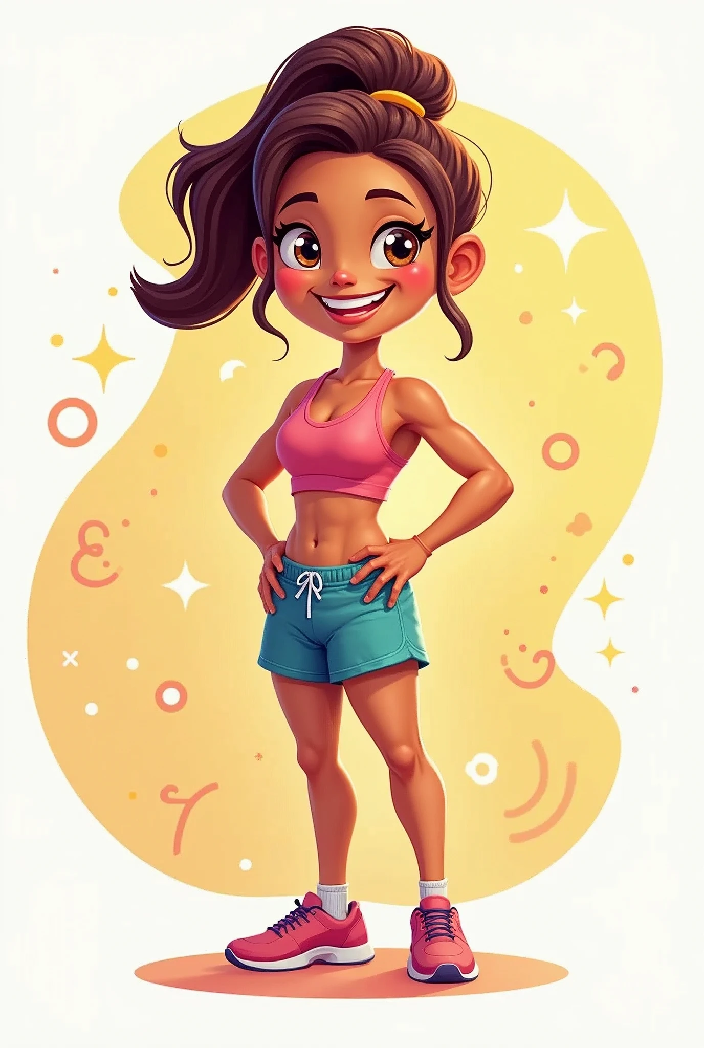 A cartoon image of a health and fitness profile picture