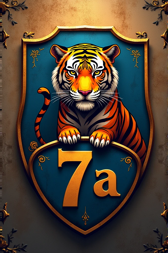 Create a soccer team crest like Manchester City's with a tiger and the name 7a