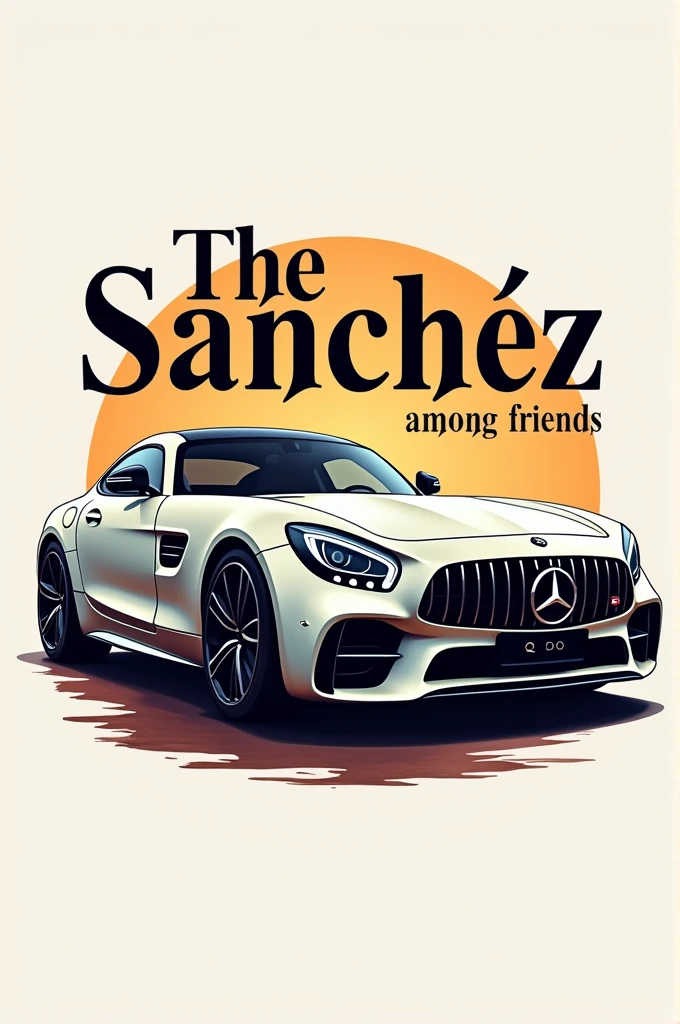 I want a logo for a raffle page, I want you to say:
The Sánchez Raffles among friends And the logo includes a modern car That the letters of the logo are in Latin Spanish