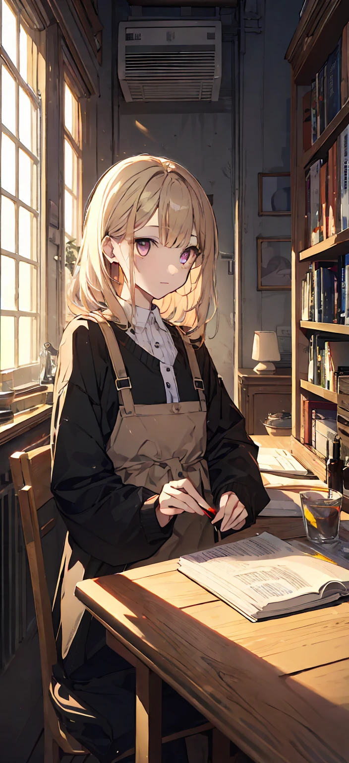 one person's, Highest quality, Dark purple hair、Black leather coat、Bright red and white eyes、Sharp Eye、depression、About 15 years old、Dark clothing、Show all、Red gemstone star earrings、Dark atmosphere、Eyes are dead、Black lotus hairpin