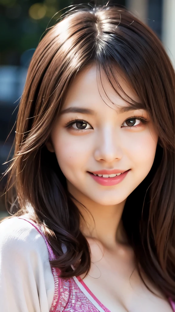 8k,Highest quality,(masterpiece:1.2),(Realistic),(Realistic:1.37),Ultra-high resolution,1 female college student,city,smile,Beautiful Eyes,(((Cute casual clothes))),Perfect body,Perfect Fingers,Professional Lighting,gravure,Detailed face and skin texture,fine grain,RAW Photos