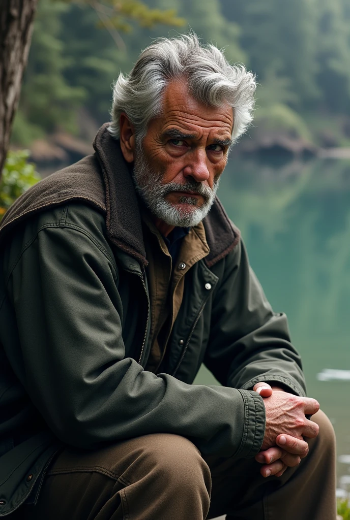 Thoughtful solitary man