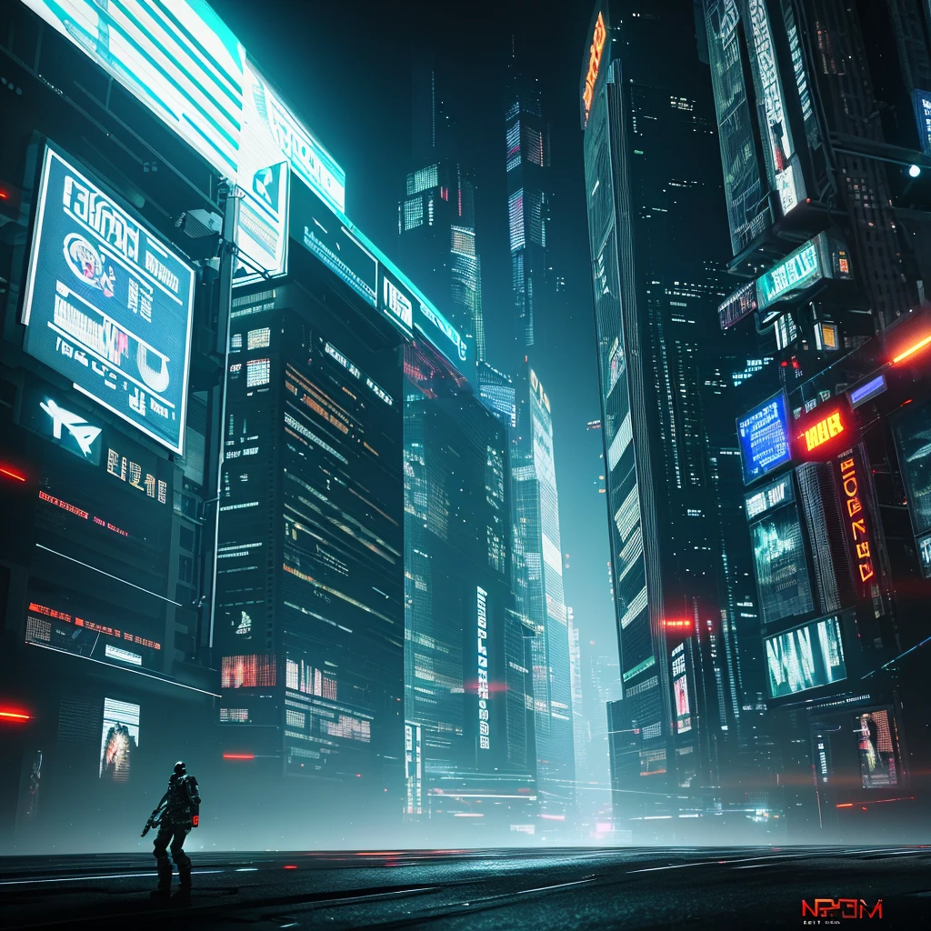 cyberpunk dystopia, holographic displays, advanced technology, , dark and gritty atmosphere,moody dramatic lighting, cinematic composition, vibrant color palette, photorealistic, 8k, hyper detailed, masterpiece