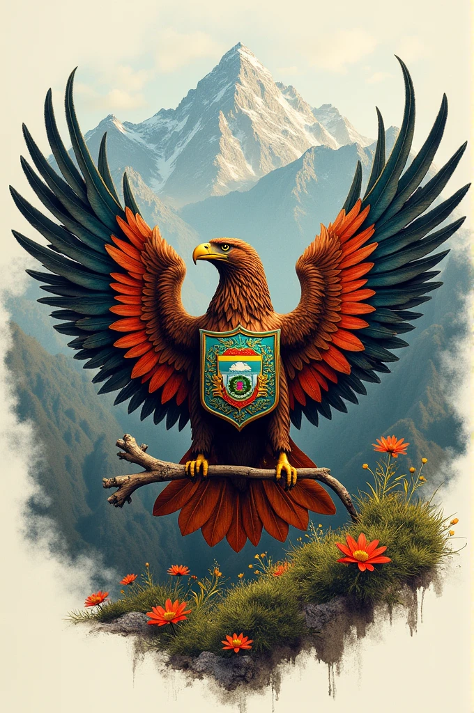 Aesthetic drawings of the Bolivian coat of arms