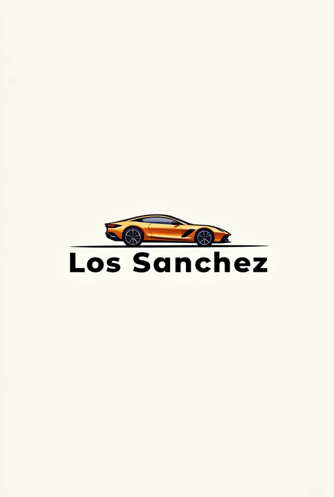 Logo with a modern car that says Los Sanchez 