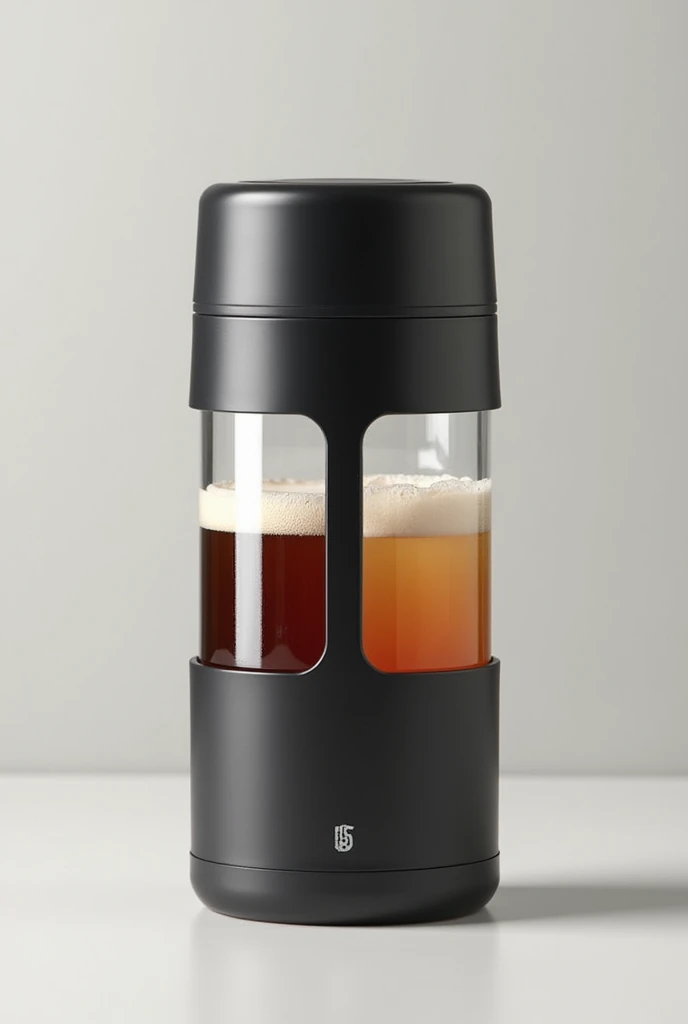 Thermos for drinks with two different compartments for two different drinks in the same container, I need the division to be clearly visible
