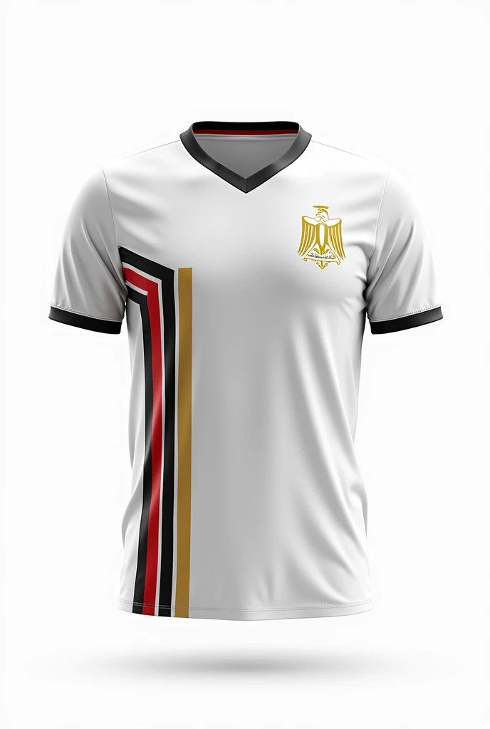 Simple but not so simple Egypt national team football shirt , a few lines , front and back of the shirt
White
Black
Gold
Red