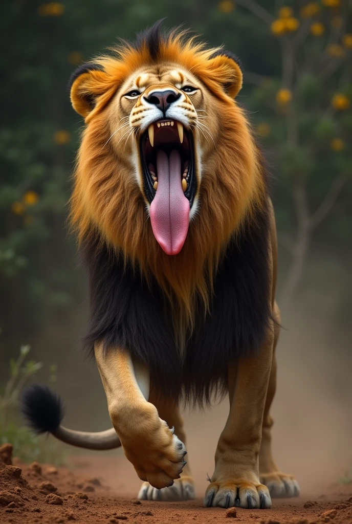 A real lion jerking off and releasing sperm