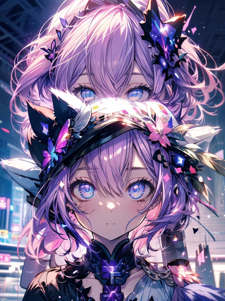 An anime girl with purple hair, wearing a purple dress、with purple cat ears, pastel inspired by Shigemasa Kitao, Anime Moe Art Style, Hajime Yatate, Favorite character, From desire, Very Beautiful Anime Cat Girl, Anime cat girl in maid clothes, The fox and the bush　High resolution, (1 person), (Best image quality,4K,8k,masterpiece:1.2)