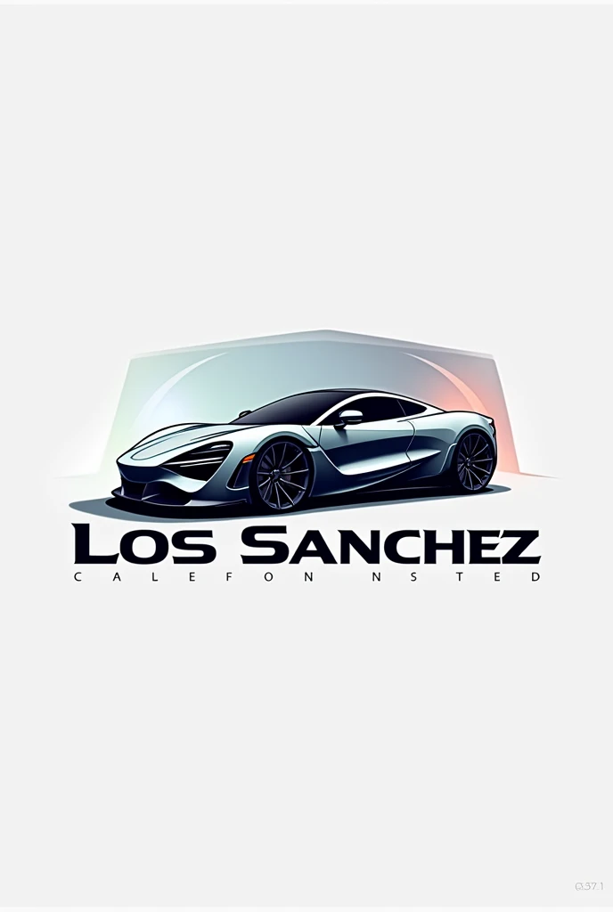 Logo with a modern car that says Los Sanchez