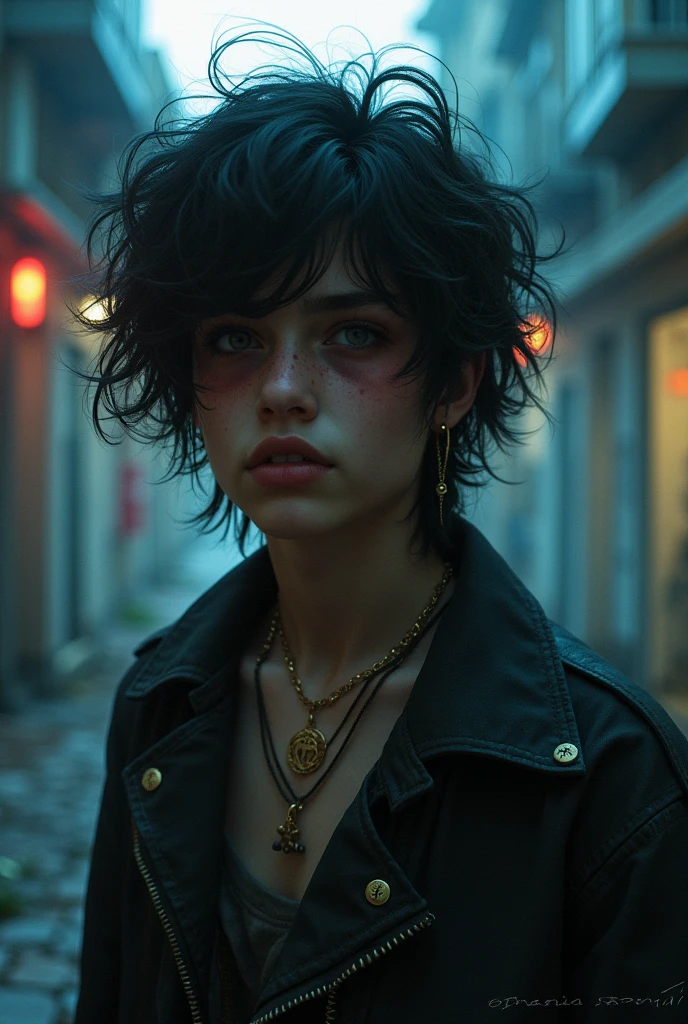 Young Brazilian alternative grunge style human with normal clothes fascinated by Greek mythology and supernatural creatures, deep connection with the dark forces of the night, Horror and mystery RPG set in modern times, the basic image