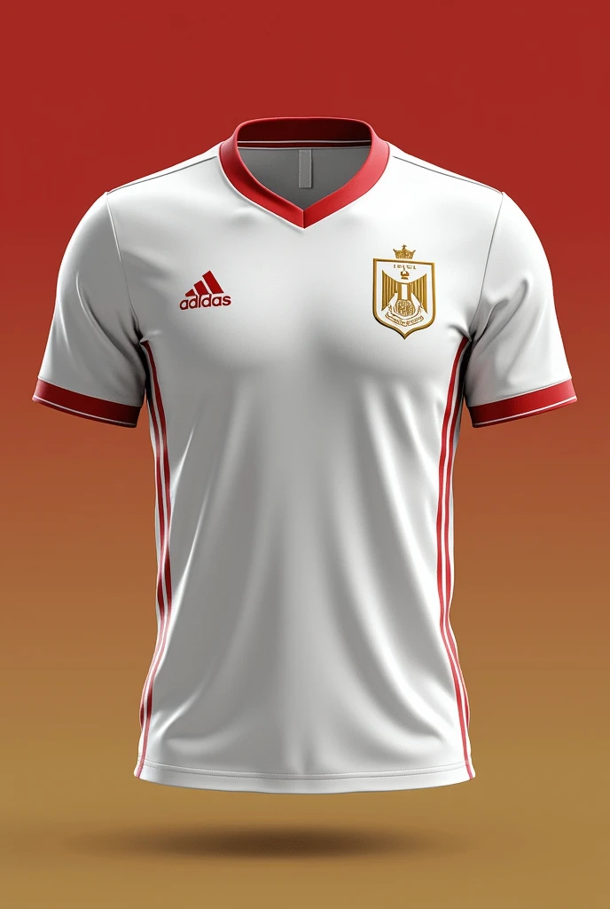Egypt national team football shirt
, a few lines , front and back of the shirt
White
Gold
Red