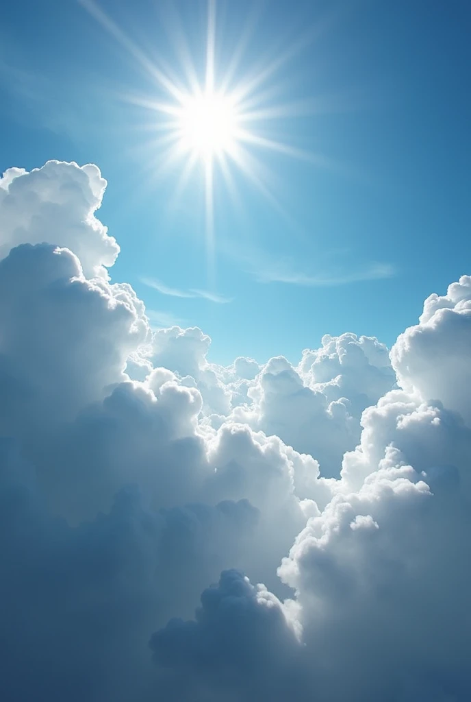 Clouds in the sky forming the image of Jesus, with a beautiful p^r-do-sol