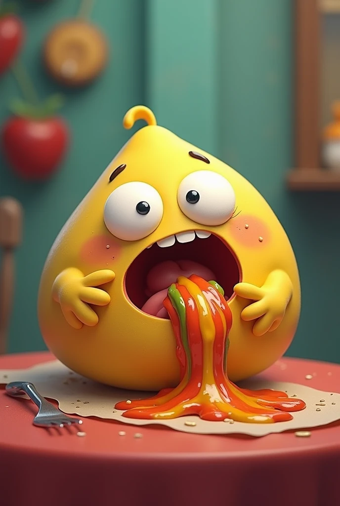 10 picture Pou Eating Strange Food: Take a picture of Pou trying unusual or strange food, with funny facial expressions.