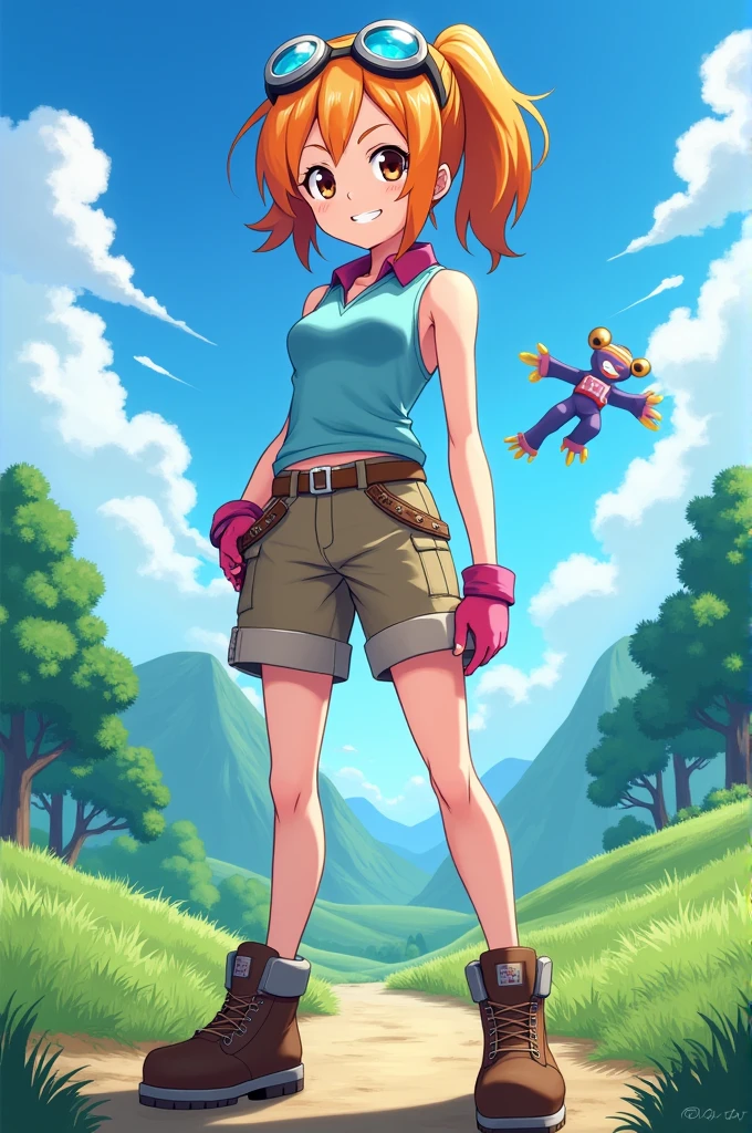 Miley Cyrus dressed as the character Sora Takenouchi from Digimon
