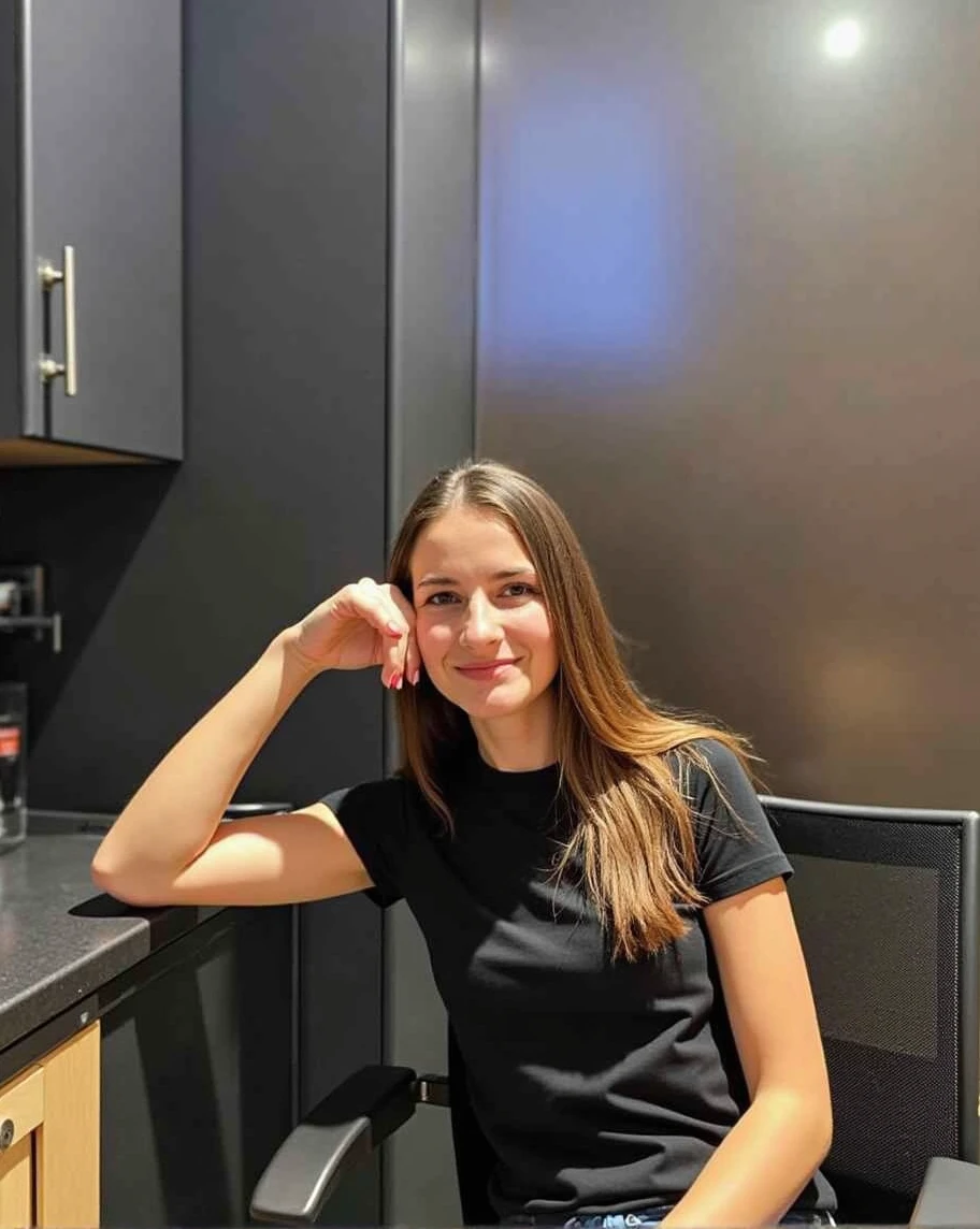 Beautiful 18-year-old girl with brown hair 