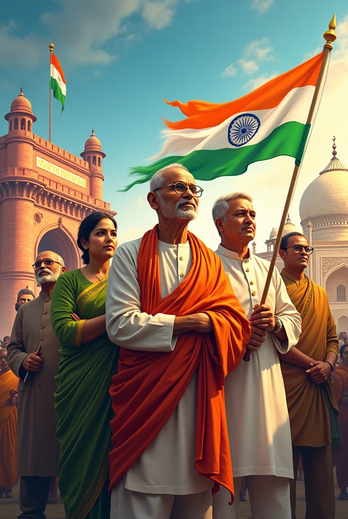 creat a photo of indian independance on 78th independence day.