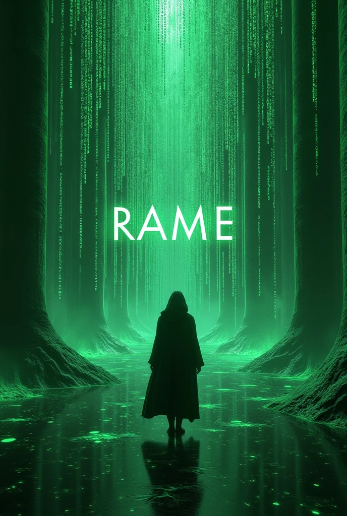 Computer codes like the Matrix movie with the word RAME 