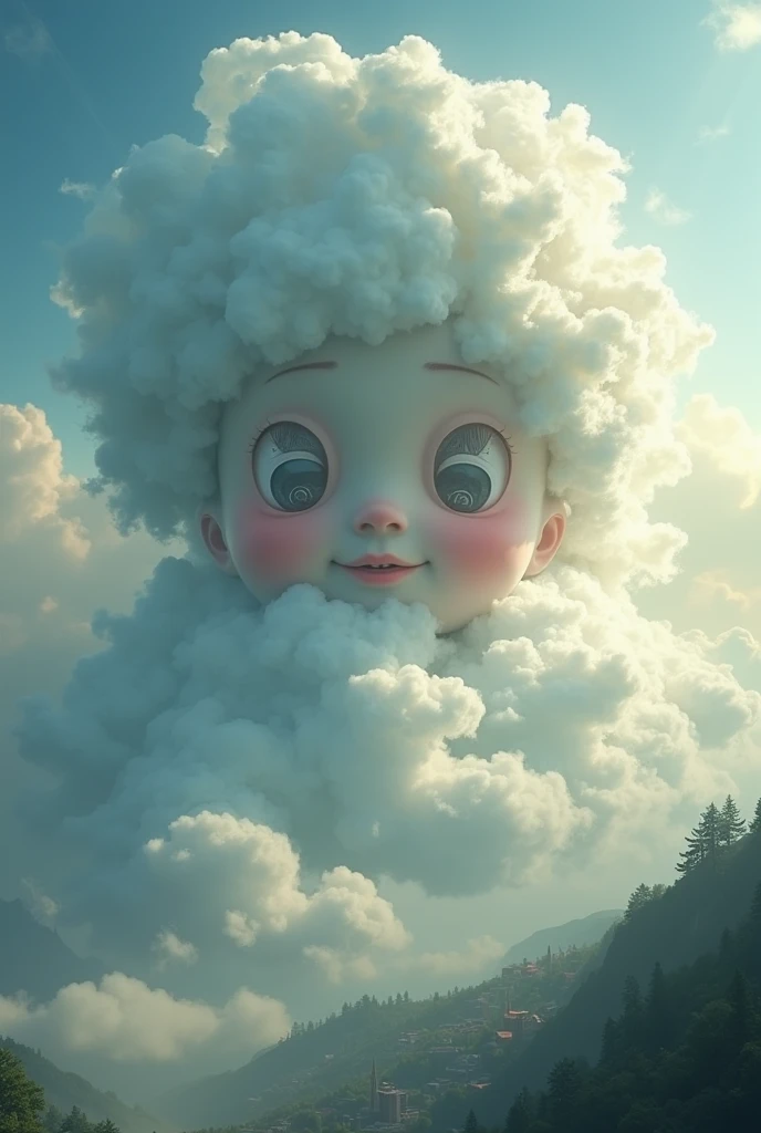 A cloud dominating the world
Let the cloud have a face
Let it have a younger face
Male
I want it to be a