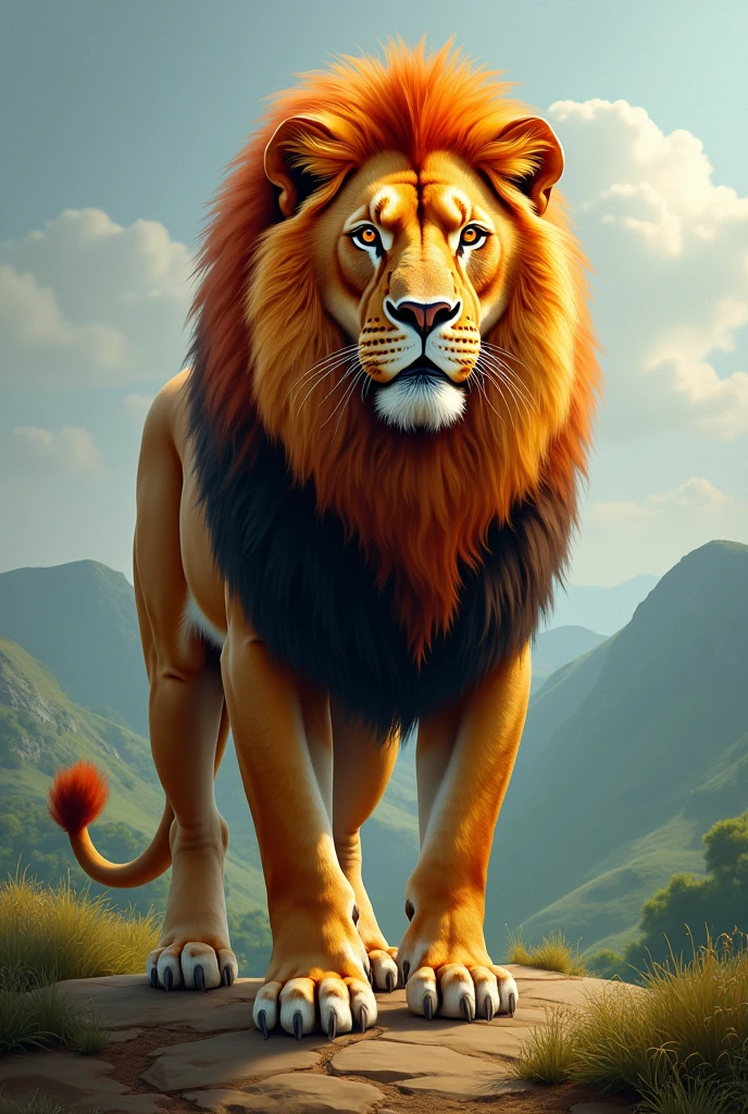 Lion body colour Indian flag
