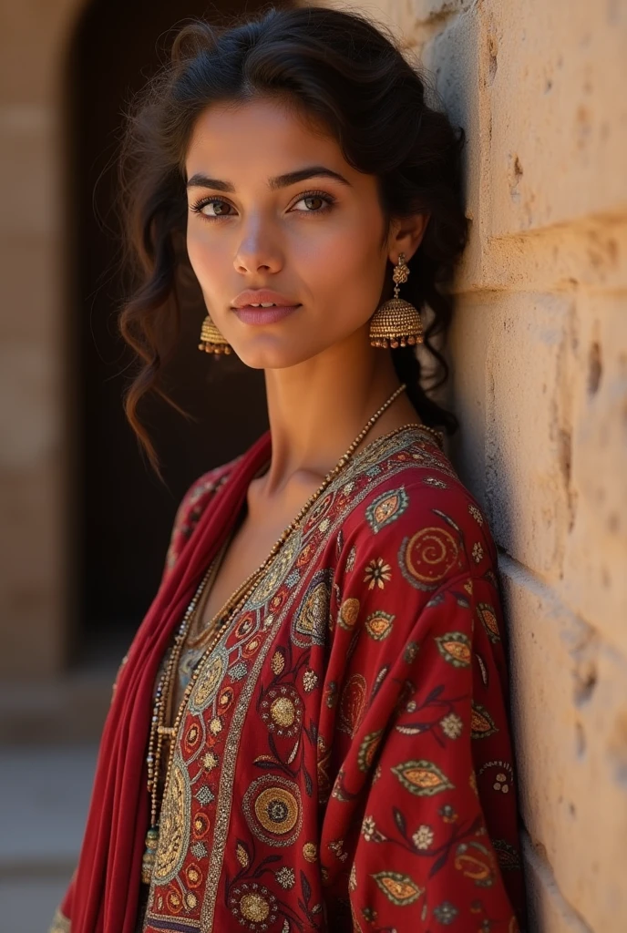Une fille marocaine typique pourrait être décrite comme ayant des traits du Maghreb, avec des cheveux généralement bruns, souvent bouclés ou ondulés. Sa peau peut varier du teint clair à une nuance plus olive. Elle a des yeux expressifs, souvent marron ou noirs, avec des cils longs et une forme d’amande. Les traits de son visage sont généralement fins, avec des pommettes bien définies.
En termes de style vestimentaire, elle peut porter des vêtements traditionnels comme le caftan ou la djellaba, souvent ornés de broderies, ou adopter un style moderne, tout en conservant des éléments de modestie. Les bijoux en or ou en argent, ainsi que les foulards colorés, sont des accessoires courants.
Taille 1,70 mètres
Elle incarne un mélange d'élégance et de tradition, reflétant la riche culture marocaine.