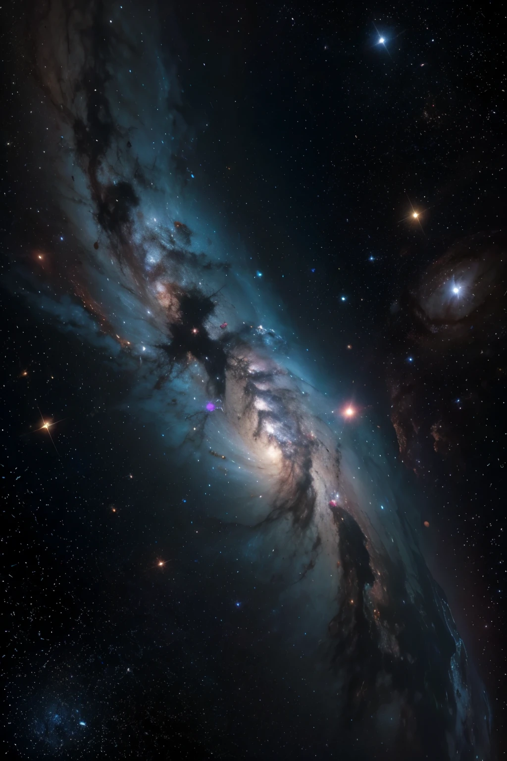 image of the universe with a nebulae with predominantly blue colors