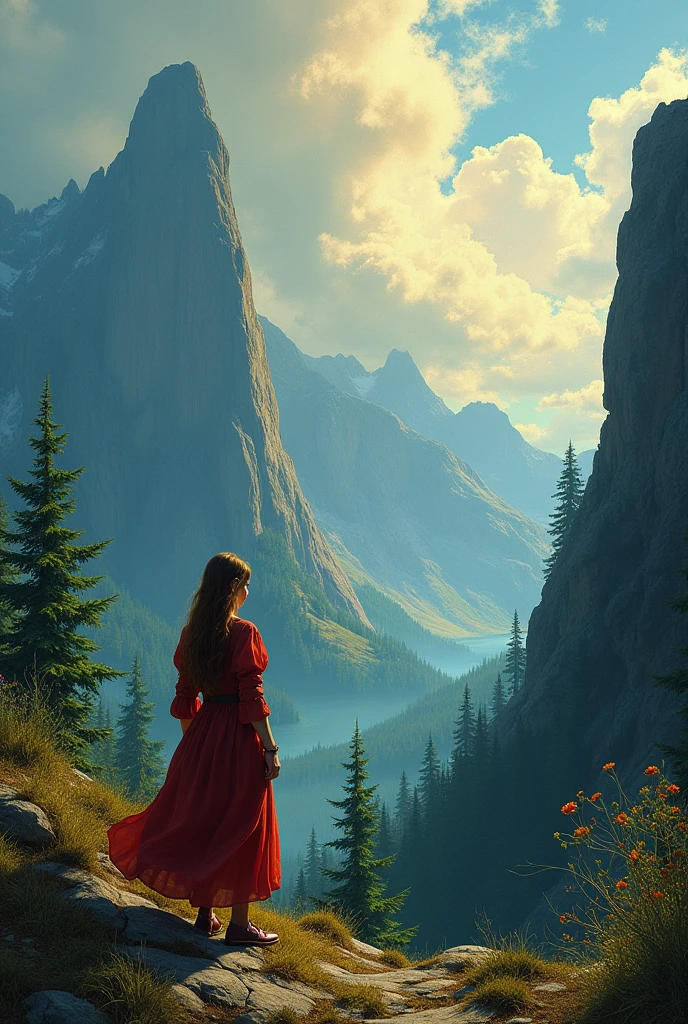 Create an image that contains the four characteristics of romanticism