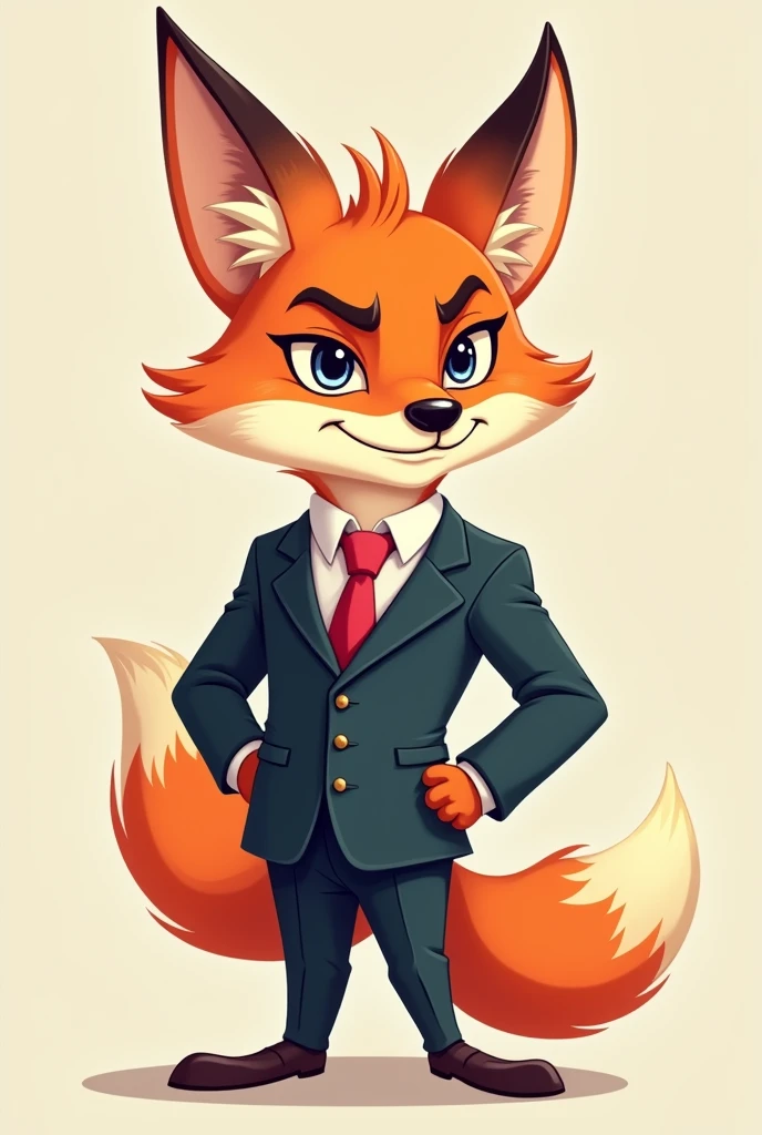 A Cartoon Fox Wearing A Suit And Tie