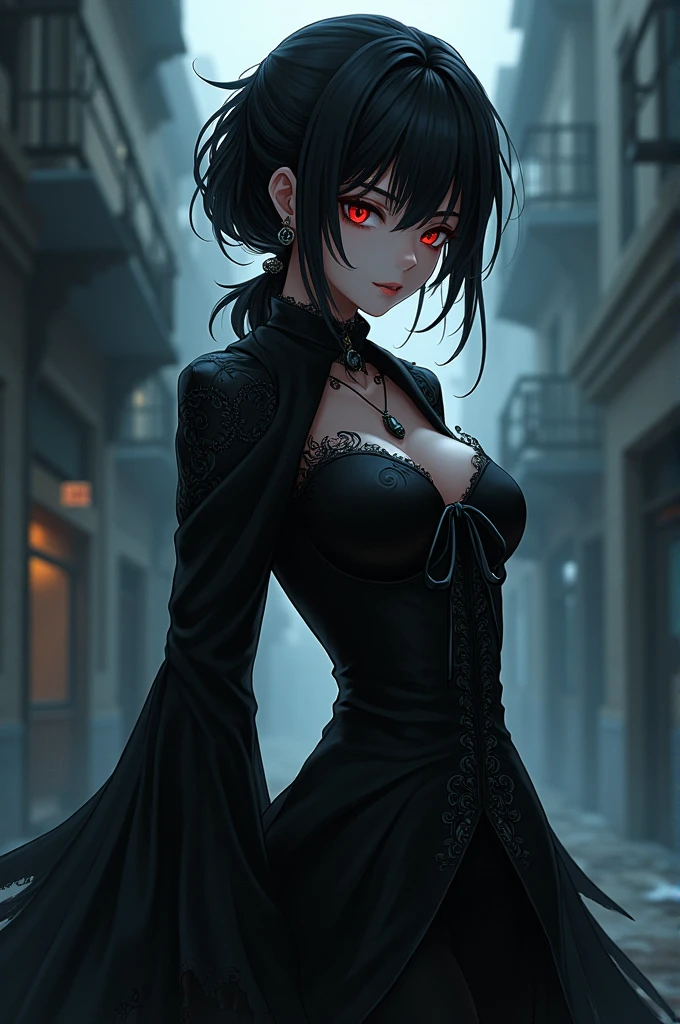 Hot dark anime girl