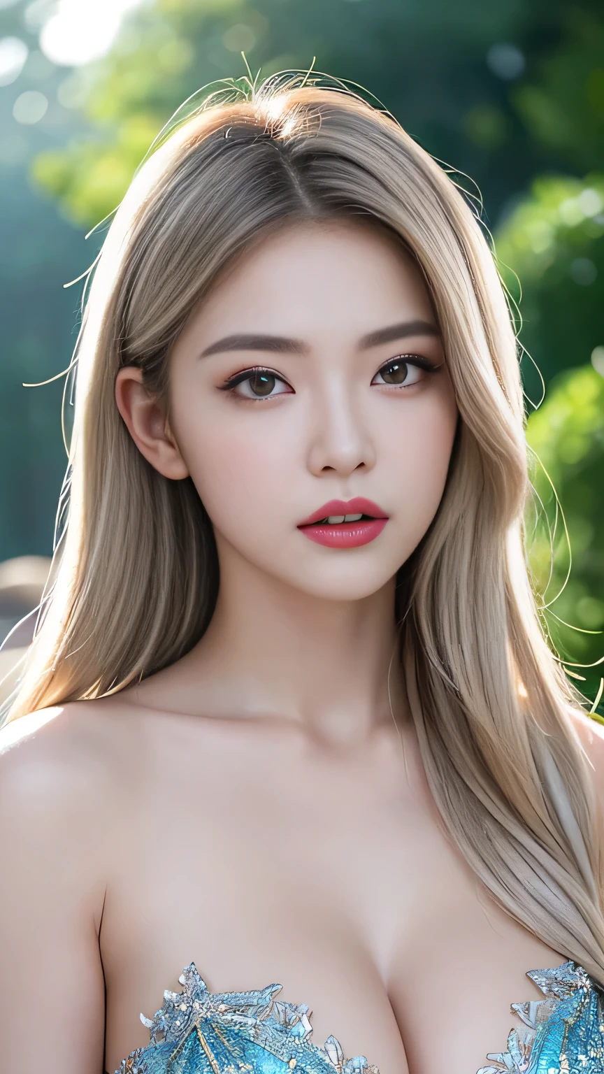 High quality work，Realistic works，The most premium graphics，8K HD CG ทำงาน，High quality graphics，High-resolution and exquisite CG work，10x pixels，Very detailed details：1.1，Advanced technical details：1.1Realistic photo effects，light effectภายใน：1.5，Soft, natural light：1.5. light effect（light effectเสมือนจริง：1.8），Ultra high resolution，shining dress，long shiny hair，silver hair，Transparent Hair，Highly detailed hair（Quality hair details：1.1）Clear eyes，Double eyelids look good.，Sharp eye makeup, Create beautiful eyelashes., Thin eyebrows, Highly detailed eyes，high nose, cute red lips, rosy cheeks, With delicate makeup on her face , beautiful face, The face shape is perfectly proportioned.,（Advanced facial details：1.1） nsfw masterpiece photography that captures the essence of a dream experienced by a stunning Caucasian woman., A perfectly detailed face., realistic pores, sharp eyes, (Slippery nipples), revealing dress, She was shrouded in smoke that transformed into surreal butterflies around her., in a dream, She finds herself in a magical landscape filled with bright colors and surreal elements., The atmosphere is dreamy and ethereal., with soft lighting illuminating the scene, Young women are seen as confident and glowing., Surrounded by symbols of her inspiration and inner strength., The overall mood of the image should create a sense of wonder., empowerment, and limitless possibilities, Complex lighting, Rim lights, (wind:1.3), ，women&#39;s artwork，Full dress up video，realism，Amazing cleavage，Today my eyes are very bright.
