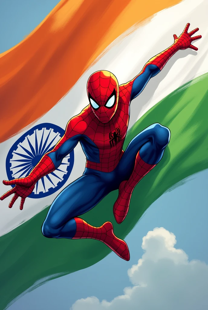 Indian flag with spider man 