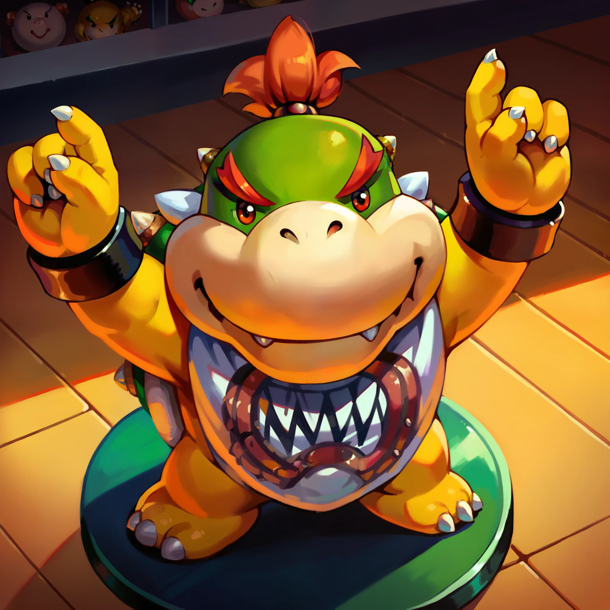 JBowser, from above, dancing, smile