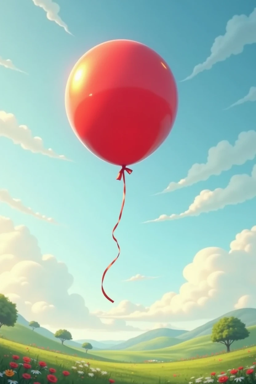 Elaborate a design for a red balloon
