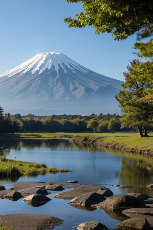 Mount Fuji, which is 30,000 kilometers tall