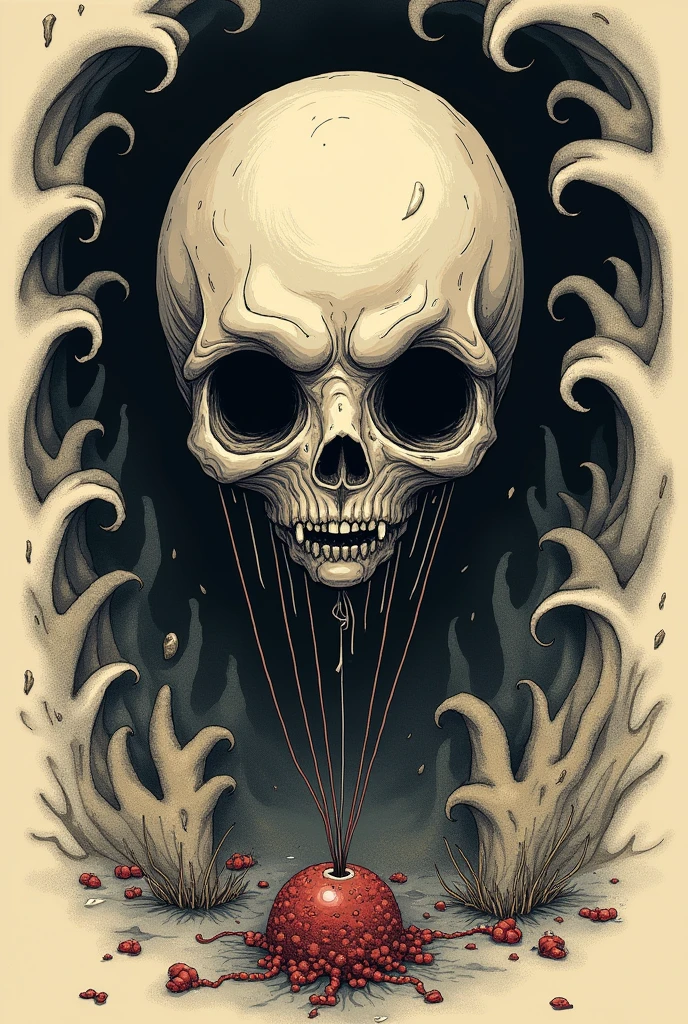 Skull,overwhelming, cartoon one piece style