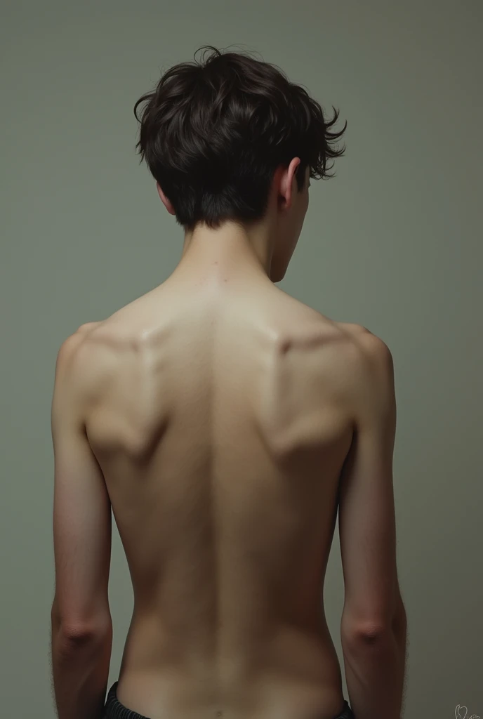 A naked teenager boy from behind