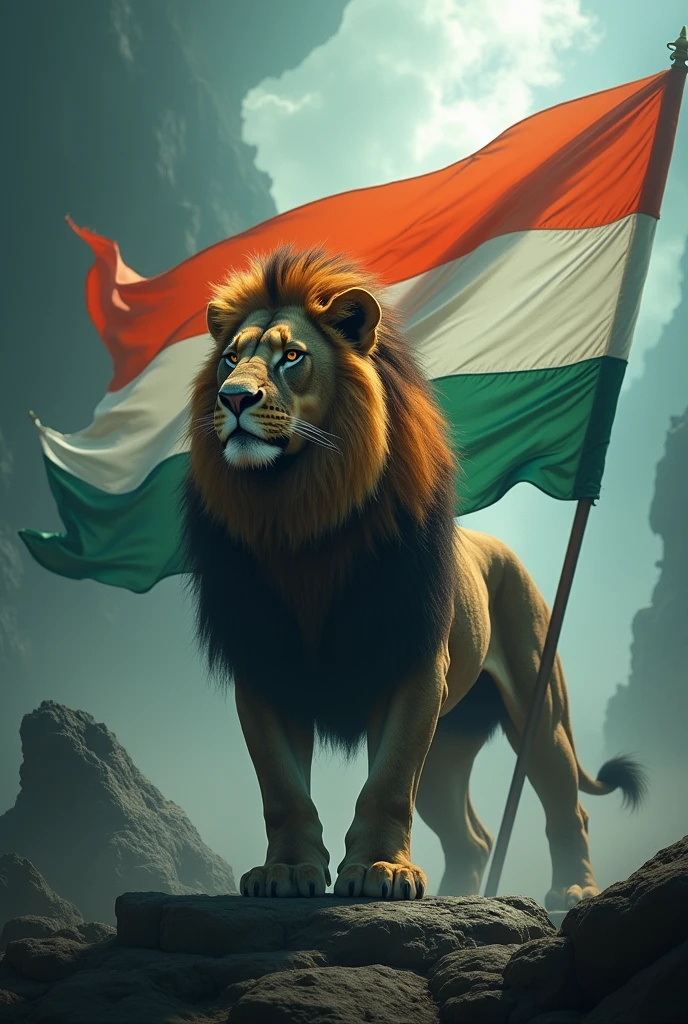 Lion protact India flag in all monster